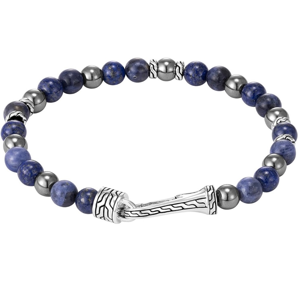 John Hardy Men's Lapis Lazuli, Sodalite Hematite Bracelet - Picture 2 of 4
